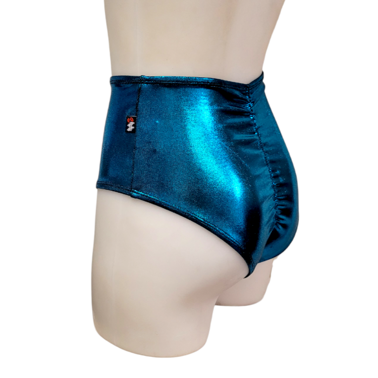High Waisted Sexy Short in Black Teal Mystique