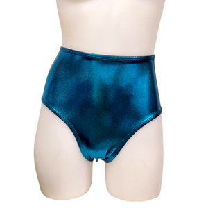 High Waisted Sexy Short in Black Teal Mystique