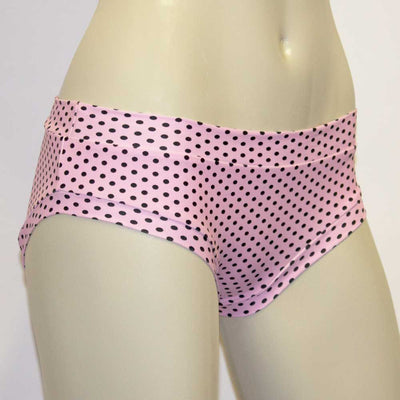 Booty Short- Light Pink with Black Polka Dots