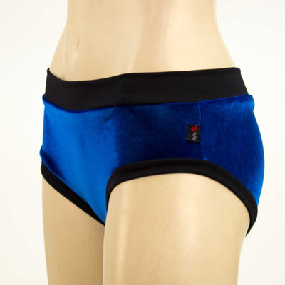 Royal blue velvet booty short by heyheyandco