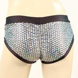 HeyHey and Co Silver Mermaid Booty Short with Black Bands