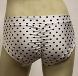 Booty Short- White with Black Polka Dots