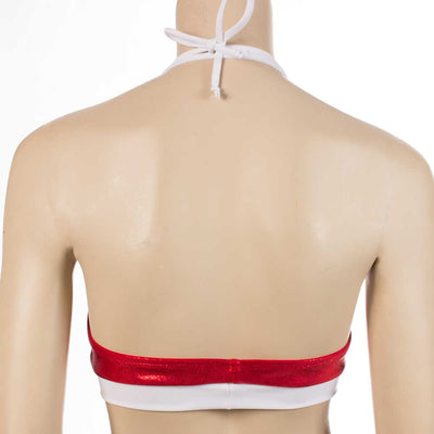 Work Out Top/Pole Dance Top- Red/White Mystique - HeyHey & Co