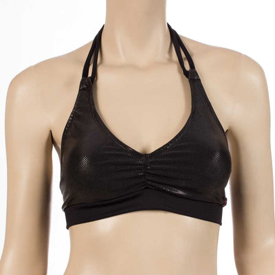 Work Out Top/Pole Dance Top-Wet Look Black - HeyHey & Co